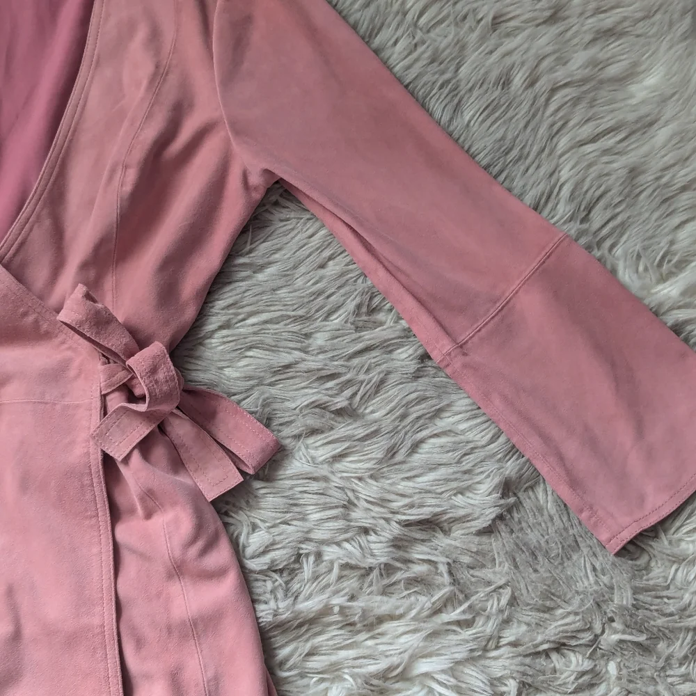 EUC J. Crew Collection Soft Genuine Suede Wrap Dress in Pink